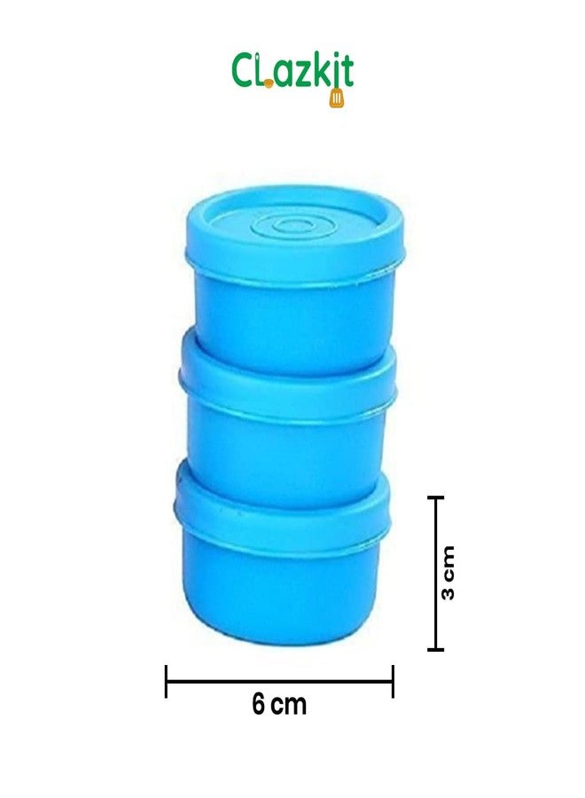 Clazkit علب تخزين بلاستيكية صغيرة مستديرة خالية من مادة BPA من Clazkit | محكمة الإغلاق ومقاومة للتسرب | آمنة للاستخدام في الميكروويف وغسالة الصحون | مثالية للنزهات والرحلات والتخزين في المطبخ (40 مل × 9 | متعددة الألوان)، متنوعة - Image 3